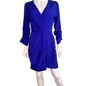 Yumi Kim Silk Cobalt Blue Wrap Dress